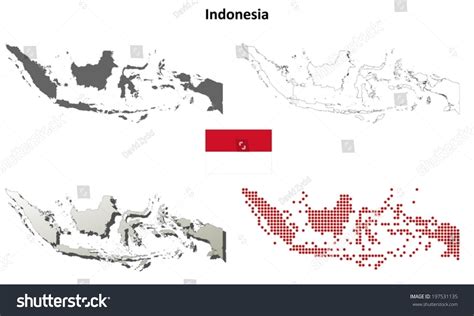 Indonesia Blank Detailed Outline Map Set Stock Vector (Royalty Free) 197531135 | Shutterstock