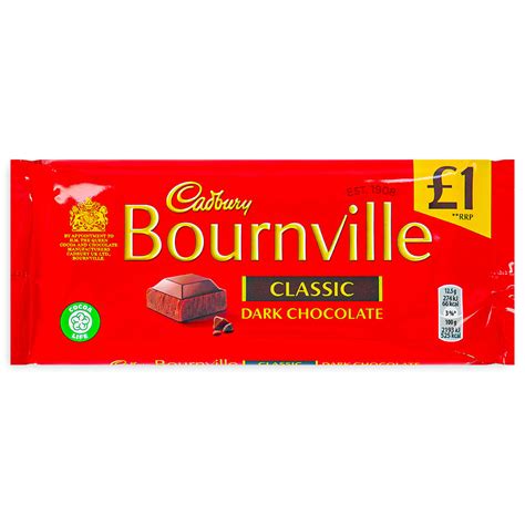 Cadbury Bournville Classic Dark Chocolate Bars 100 g-UK