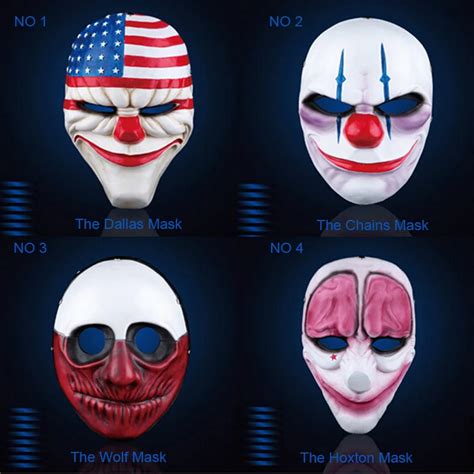 Payday 2 Dallas Mask Gmask Resin Payday 2 Dallas,Hoxton,Wolf,Chains Mask Replica Halloween Mask ...