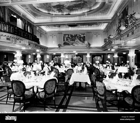 Dining room interior cruise ship Black and White Stock Photos & Images - Alamy