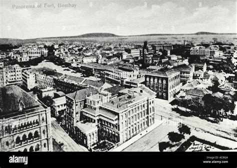 Aerial view of Fort old Bombay black and white Bombay now Mumbai Maharashtra India Asia old ...