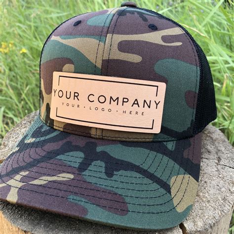 Custom Logo Hats Logo Hat Company Logo Leather Patch Hat | Etsy