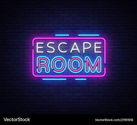 Escape room neon signs escape room design Vector Image