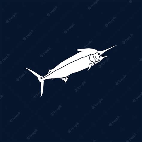 Premium Vector | Illustration of marlin fish in hand drawn vintage style