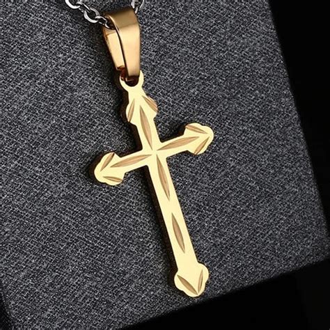 Gold Orthodox Cross Pendant Necklace for Men & Classy Men Co.