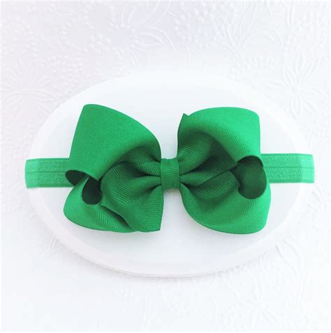 Baby Girl Emerald Green Christmas Bow Headband Hair Bow on - Etsy