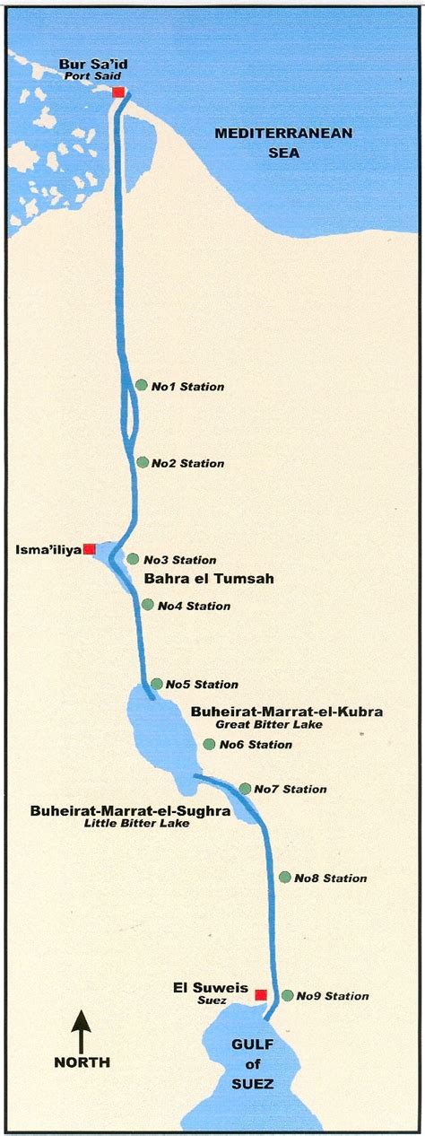 MAP OF THE SUEZ CANAL , Suez Canal Map