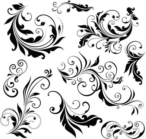 Set of floral vector Vectors graphic art designs in editable .ai .eps ...