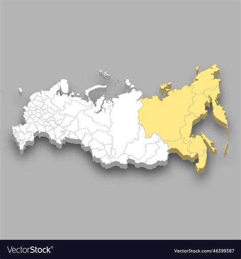 Russian far east region location within russia map