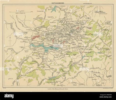 BRITISH INDIA. Ootacamund (Udhagamandalam Udhagai Ooty) Hill Station. 1905 map Stock Photo - Alamy