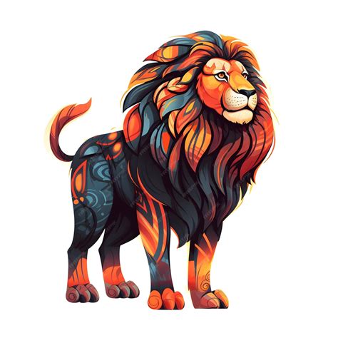 Premium AI Image | A lion with a blue mane and a black mane.