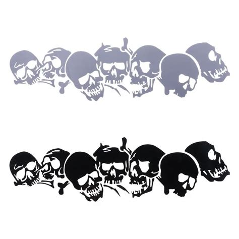 22.8*6.7CM SKULL Vinyl Car Stickers Motorcycle Decals Car Styling Accessories Fashion Black ...