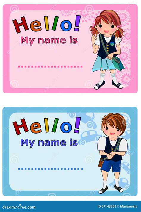 Name Tag for Kids stock illustration. Illustration of frame - 67143250