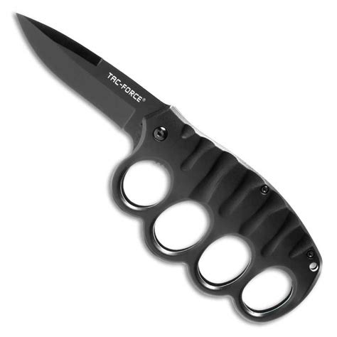 Black Knuckle Knife - Folding Knuckle Duster Knives - Black Brass ...