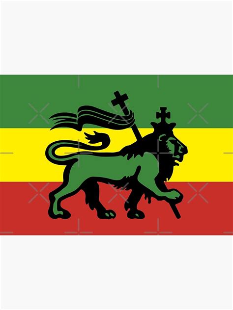 "Haile Selassie - CONQUERING LION - Rastafarian Flag of Ethiopia Lion of Judah, Rastafari" Metal ...