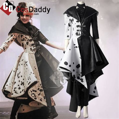 CosDaddy 2021 Cruella de Vil Emma Stone Cruella Halloween Cosplay Suit Costumes