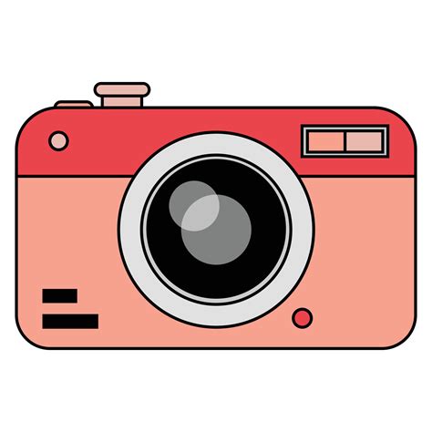 Vintage photo camera, cute pink doodle style drawing with hearts. Retro style film camera vector ...