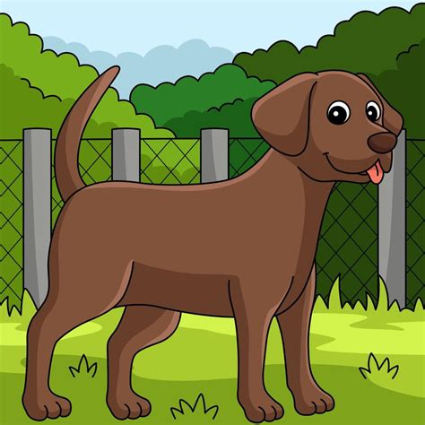 Chocolate Lab Dog Colored Cartoon Illustration 10789043 Vector Art at Vecteezy