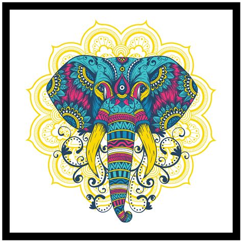 Elephant Mandala Art Print 10 X 10 Inches Digital Download - Etsy