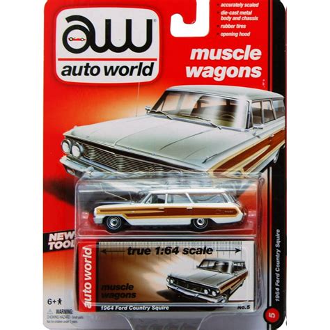 1964 Ford Country Squire , Red - Auto World AW64012/48B - 1/64 Scale ...