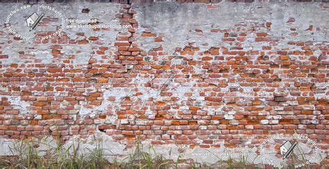 Old damaged wall bricks texture horizontal seamless 19658