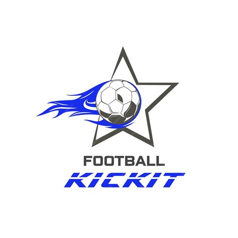 Premium Vector | A logo for football kick kit with a star and a star in the middle.