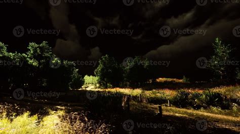 Thunderstorm clouds with lightning in green meadow 5753951 Stock Photo ...