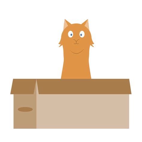 Funny cat sitting in a cardboard box. One of the favorite activities of ...