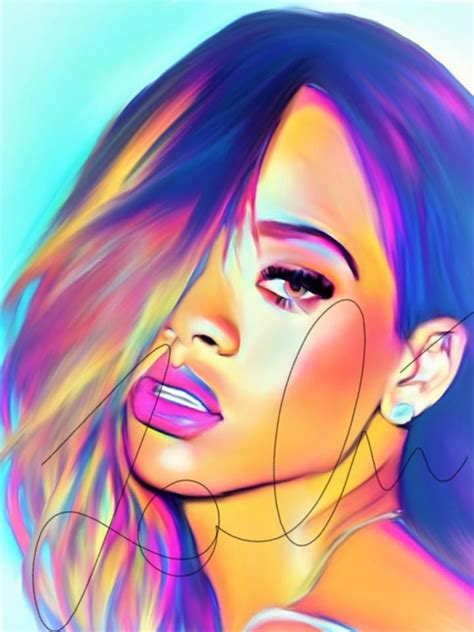 Rihanna Abstract Print #RIHANNA_ABSTRACT4 | Digital portrait ...