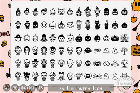 Cute Halloween Icons, Funny Halloween Graphic by CarryBeautySVG · Creative Fabrica