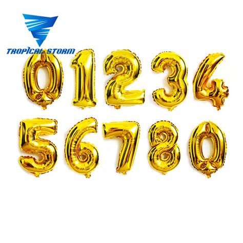 TS 16” Birthday Party Needs Decorations Number Rosegold Foil Balloon Party Supplies Number ...