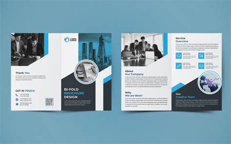 Free Business Bifold Brochure Design - Corporate Identity Template