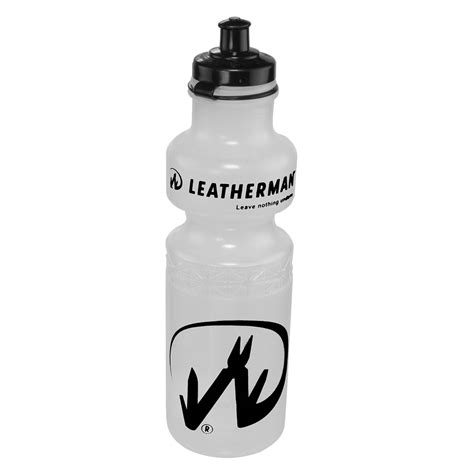 Clear Water Bottle With Black Print and Black Cap