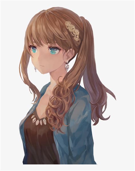 Anime Brown Hair Drawing Blue Hair - Anime Girl Blonde Hair Blue Eyes - Free Transparent PNG ...