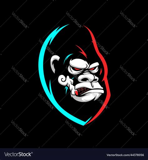 Angry gorilla mascot esport emblem logo Royalty Free Vector