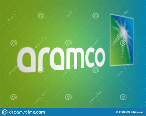 Aramco Logo on a Green and Blue Background Editorial Photography ...