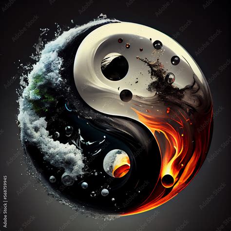 Abstract yin yang symbol Stock Illustration | Adobe Stock