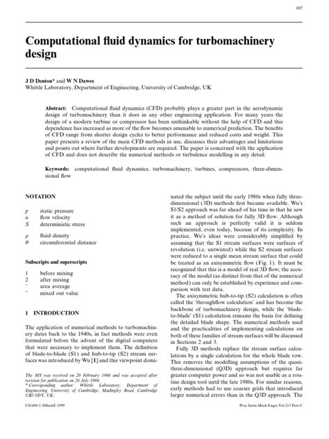 Computational Fluid Dynamics For Turbomachinery Design | PDF