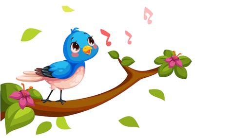 Free Vector | Cute nightingale singing cartoon vector