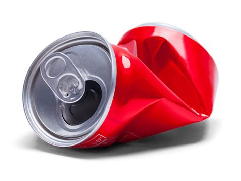 Red Crushed Soda Can Stock Photo - Download Image Now - iStock