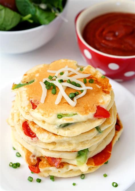 Pizza Pancakes - Quick & Easy Dinner Idea - Happiness is Homemade