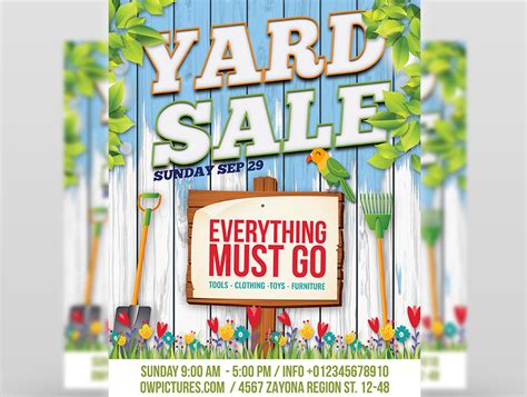 Yard Sale - Garage Sales Flyer Template by OWPictures on Dribbble