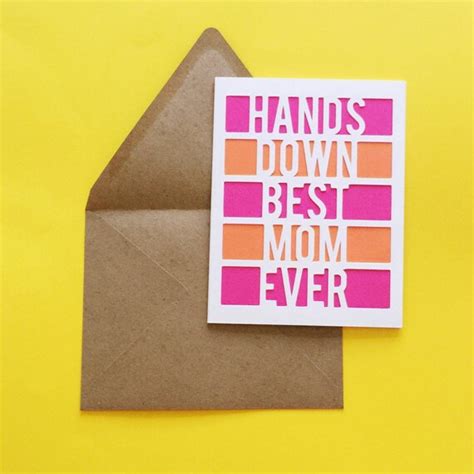 Best Mom Ever card // papercut card cut paper card mom card