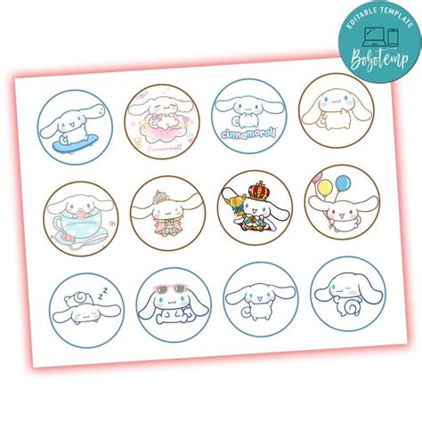 Cinnamoroll Cake Topper Printable