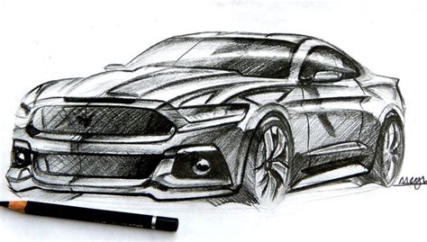 ford mustang pencil sketch | Mustang drawing, Car design sketch, Drawings