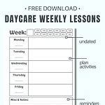 Free Printable Weekly Daycare Lesson Plan Template - Printables For Life