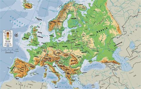 Physical Maps of Europe - Free Printable Maps