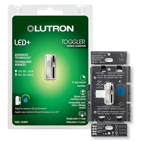 Lutron Toggler LED+ Dimmer Switch for Dimmable LED/Halogen/Incandescent ...