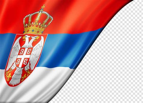 Premium PSD | Serbian flag isolated on white banner