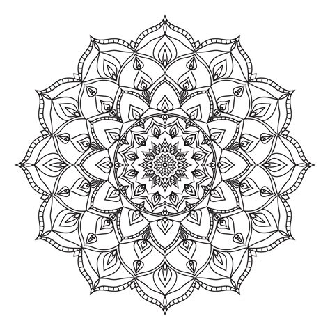 isolated outline mandala art therapy round decorative coloring book vector design element ...